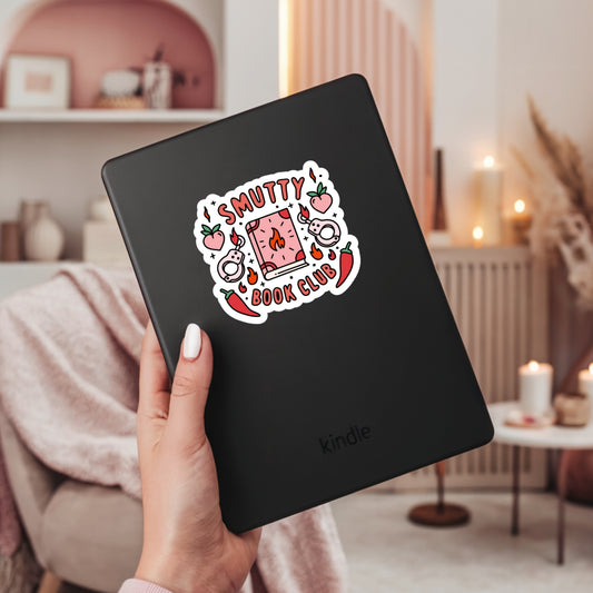 Smutty Book Club Book Reader Sticker – 3" Waterproof Bookish Sticker with Holo Overlay – Reading, Books, Reader Gift, Book Lover, Bookstore Merch