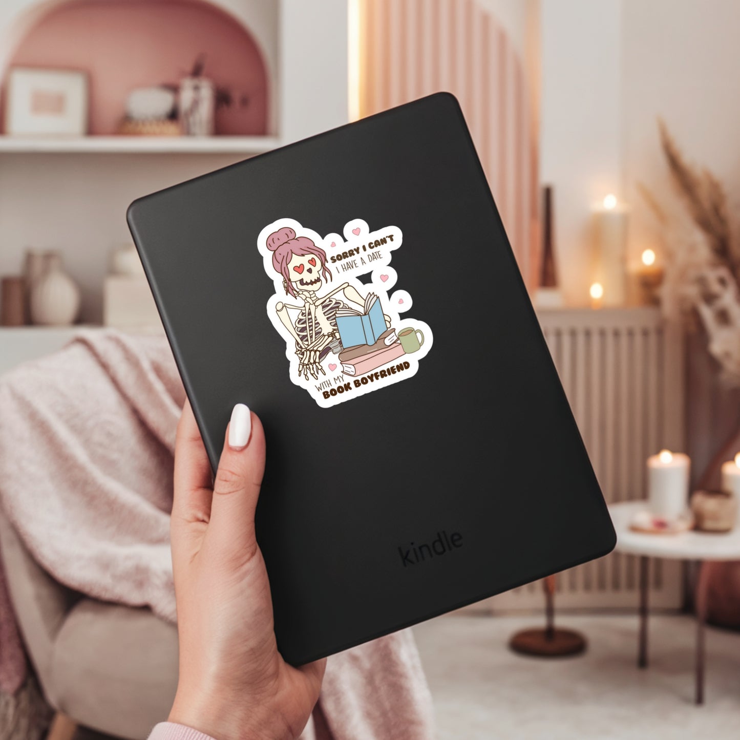 Sorry I Hate Date Book Boyfriends Book Reader Sticker – 3" Waterproof Bookish Sticker with Holo Overlay – Reading, Books, Reader Gift, Book Lover, Bookstore Merch