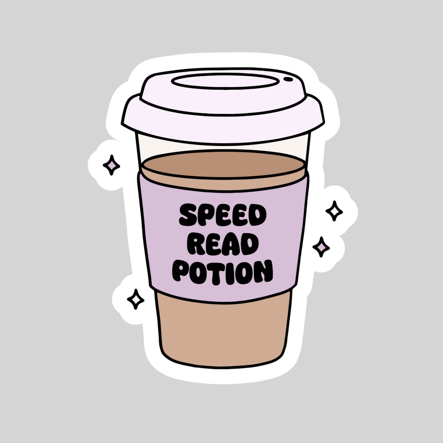 Speed Read Potion Coffee Latter Book Reader Sticker – 3" Waterproof Bookish Sticker with Holo Overlay – Reading, Books, Reader Gift, Book Lover, Bookstore Merch