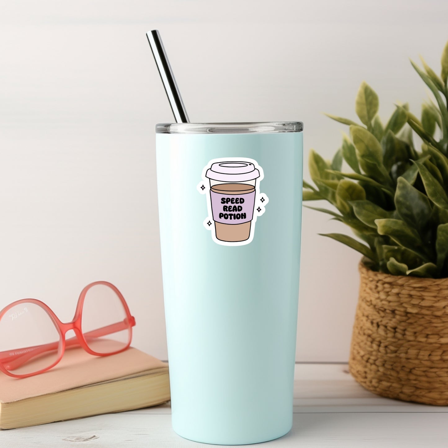 Speed Read Potion Coffee Latter Book Reader Sticker – 3" Waterproof Bookish Sticker with Holo Overlay – Reading, Books, Reader Gift, Book Lover, Bookstore Merch