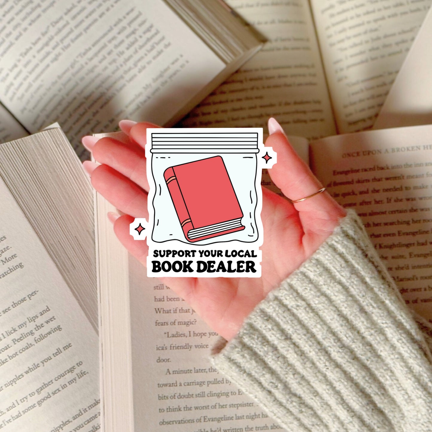 Support Your Local Book Dealer Book Reader Sticker – 3" Waterproof Bookish Sticker with Holo Overlay – Reading, Books, Reader Gift, Book Lover, Bookstore Merch