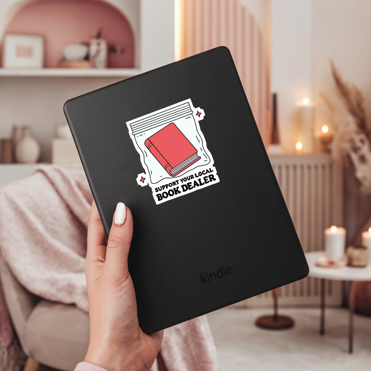 Support Your Local Book Dealer Book Reader Sticker – 3" Waterproof Bookish Sticker with Holo Overlay – Reading, Books, Reader Gift, Book Lover, Bookstore Merch