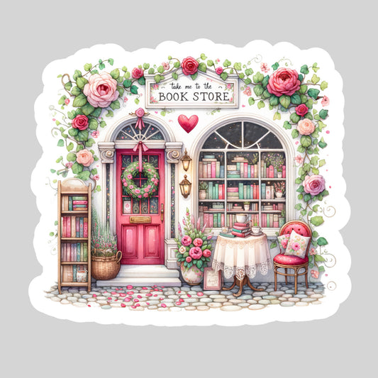 Take me to The Bookstore Book Reader Sticker – 3" Waterproof Bookish Sticker with Holo Overlay – Reading, Books, Reader Gift, Book Lover, Bookstore Merch