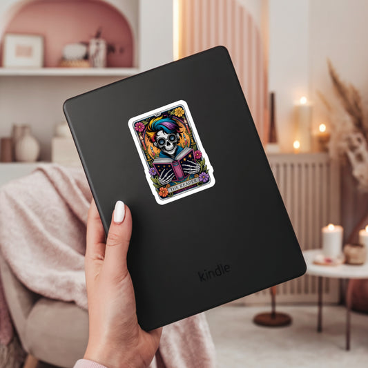 The Reader HP Tarot Card Book Reader Sticker – 3" Waterproof Bookish Sticker with Holo Overlay – Reading, Books, Reader Gift, Book Lover, Bookstore Merch