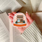Winter Bookshop Snow Globe Book Reader Sticker – 3" Waterproof Bookish Sticker with Holo Overlay – Reading, Books, Reader Gift, Book Lover, Bookstore Merch