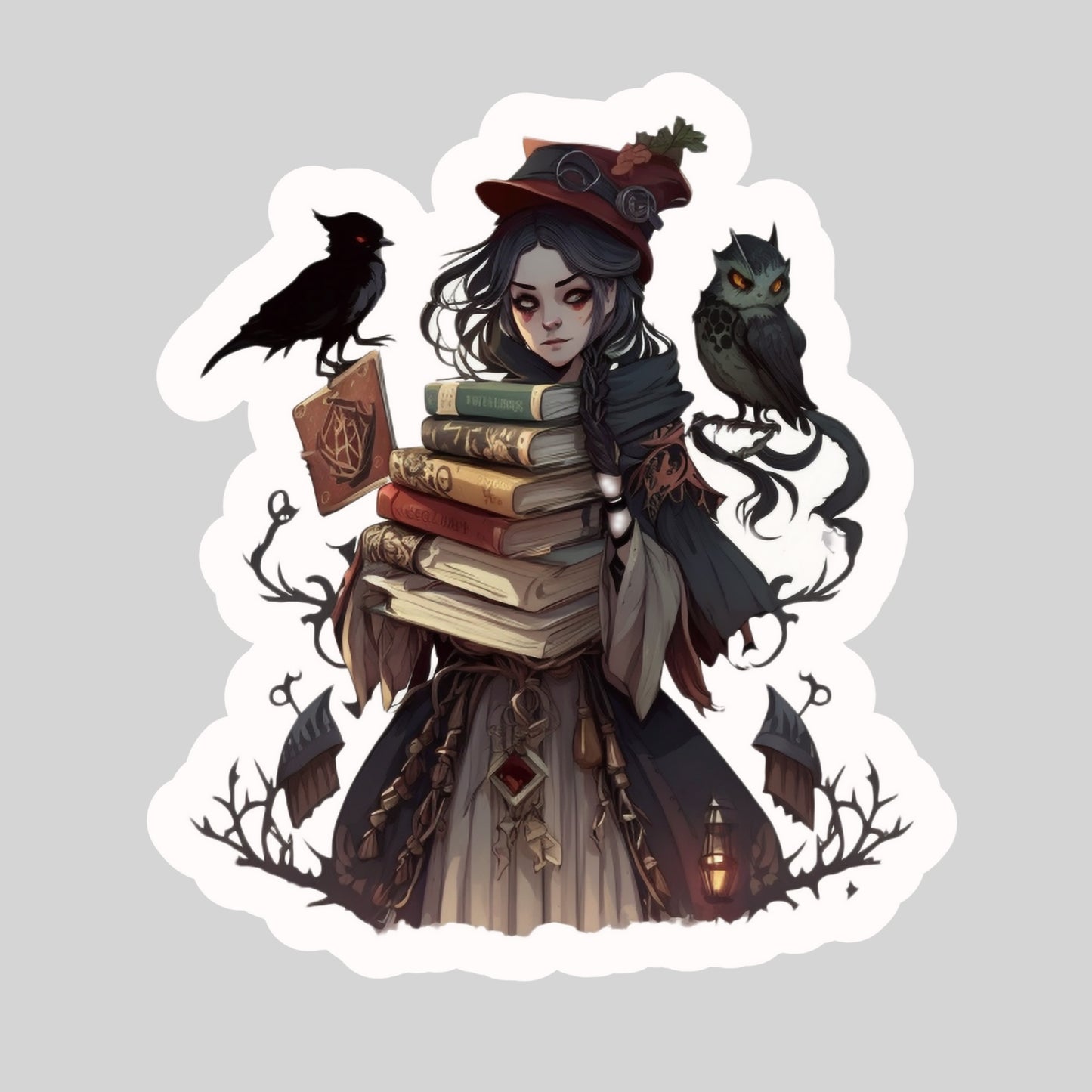 WItchy Raven Book Reader Sticker – 3" Waterproof Bookish Sticker with Holo Overlay – Reading, Books, Reader Gift, Book Lover, Bookstore Merch