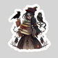 WItchy Raven Book Reader Sticker – 3" Waterproof Bookish Sticker with Holo Overlay – Reading, Books, Reader Gift, Book Lover, Bookstore Merch