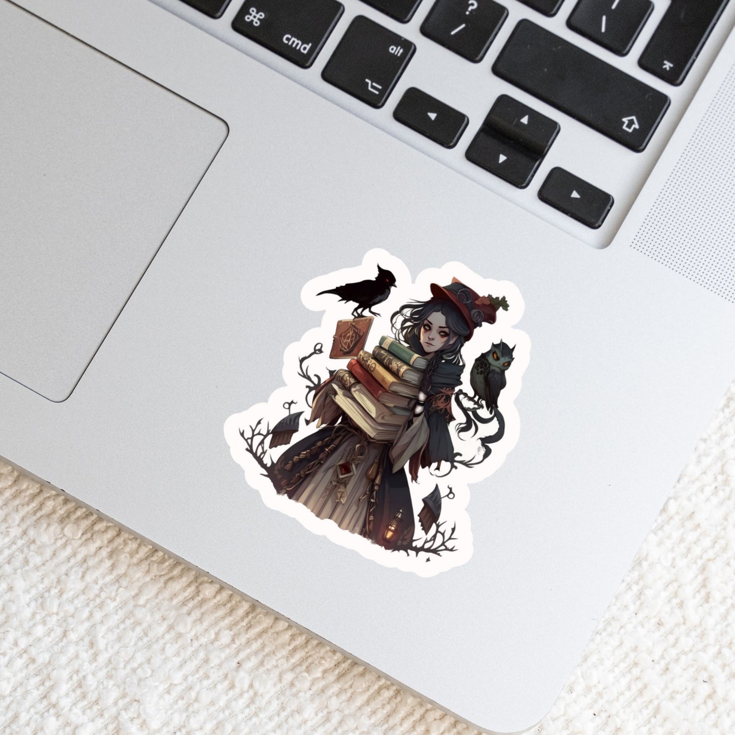 WItchy Raven Book Reader Sticker – 3" Waterproof Bookish Sticker with Holo Overlay – Reading, Books, Reader Gift, Book Lover, Bookstore Merch