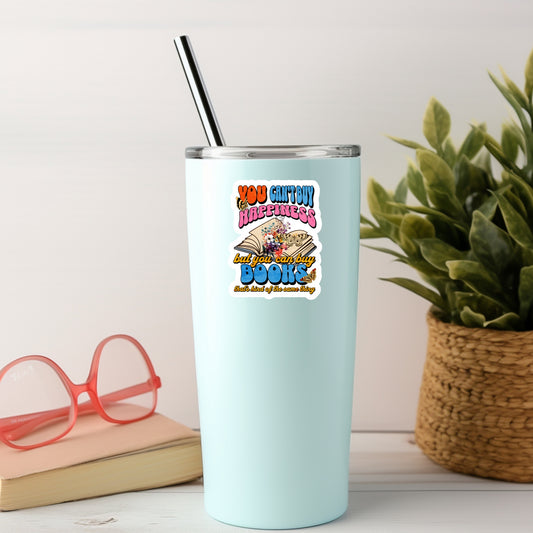 You Can't Buy Happiness but You Can Buy Books Book Reader Sticker – 3" Waterproof Bookish Sticker with Holo Overlay – Reading, Books, Reader Gift, Book Lover, Bookstore Merch