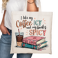 Books Spicy Coffee Icy Bookish Tote Bag – Reading Tote for Book Lovers – Book Reader Bag - Romance Reader Tote - Book Store Merchandise