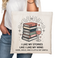 Like my Stories Like I Like My Wine Bookish Tote Bag – Reading Tote for Book Lovers – Book Reader Bag - Reader Tote - Book Store Merchandise