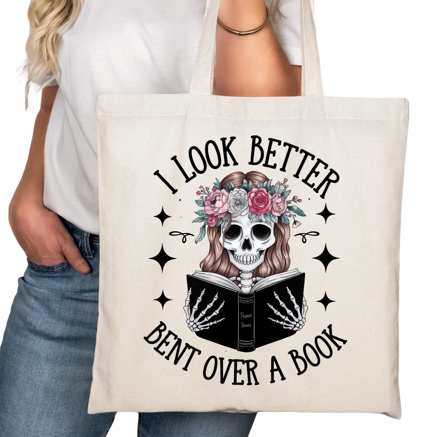 Look Better Bent Over a Book Bookish Tote Bag – Reading Tote for Book Lovers – Book Reader Bag - Romance Reader Tote - Book Store Merchandise