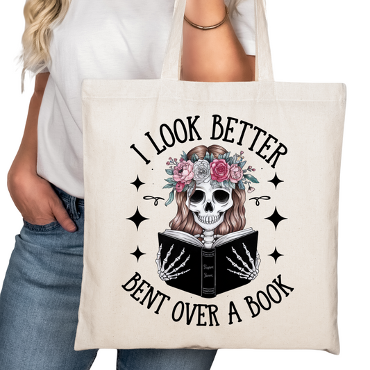 Look Better Bent Over a Book Bookish Tote Bag – Reading Tote for Book Lovers – Book Reader Bag - Romance Reader Tote - Book Store Merchandise
