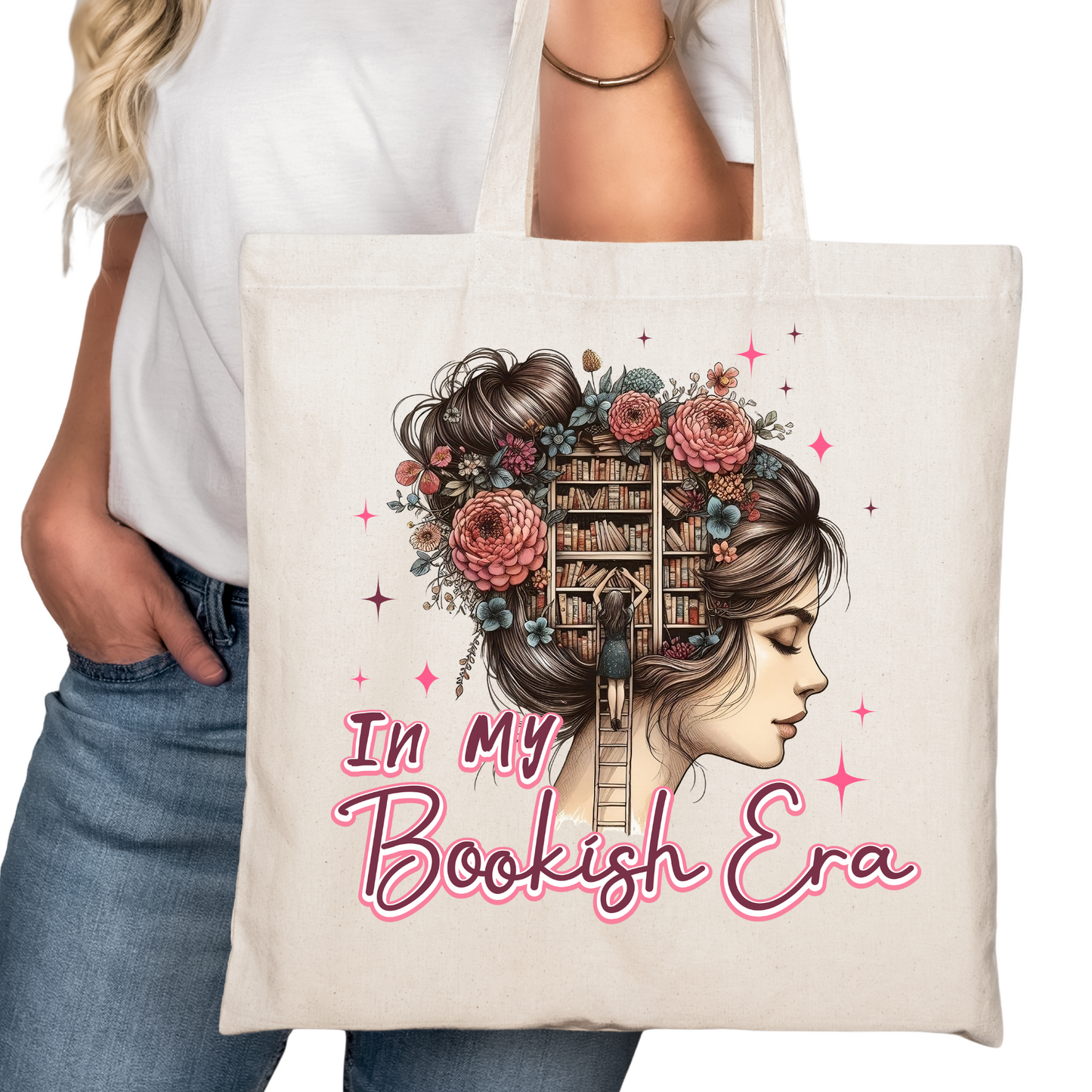 In My Bookish Era Girl Bookish Tote Bag – Reading Tote for Book Lovers – Book Reader Bag - Romance Reader Tote - Book Store Merchandise
