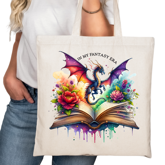 In My Fantasy Era Bookish Tote Bag – Reading Tote for Book Lovers – Book Reader Bag - Romance Reader Tote - Book Store Merchandise