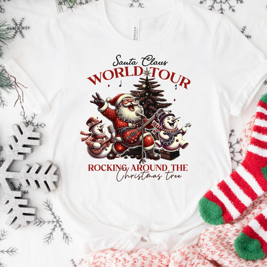 Christmas Shirt: Santa Claus World Tour – Funny Holiday Tee or Sweatshirt for Music Lovers