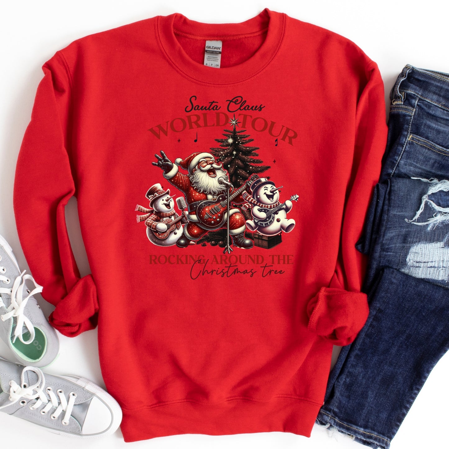 Christmas Shirt: Santa Claus World Tour – Funny Holiday Tee or Sweatshirt for Music Lovers