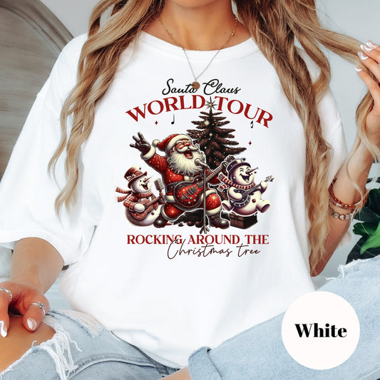 Christmas Shirt: Santa Claus World Tour – Funny Holiday Tee or Sweatshirt for Music Lovers