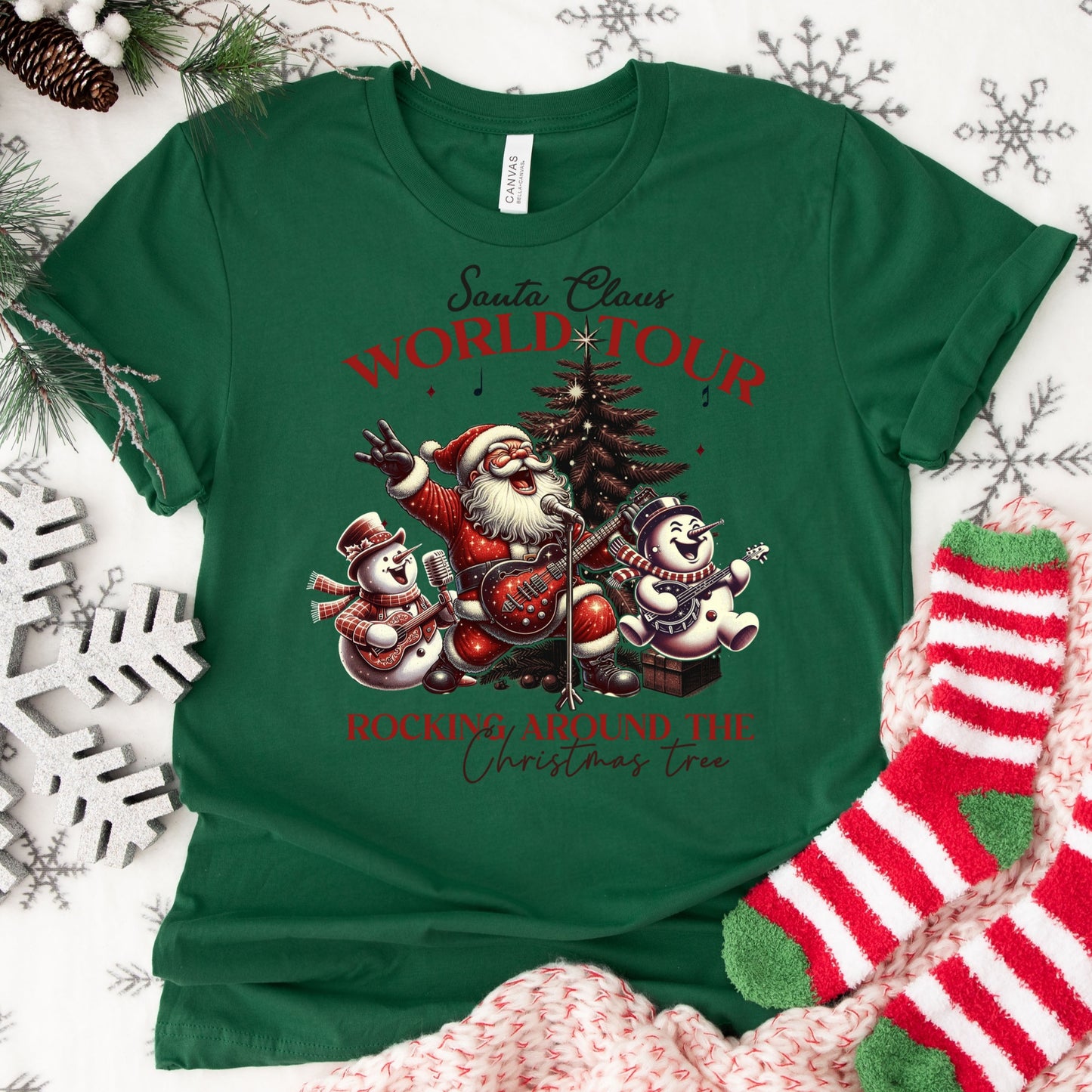 Christmas Shirt: Santa Claus World Tour – Funny Holiday Tee or Sweatshirt for Music Lovers