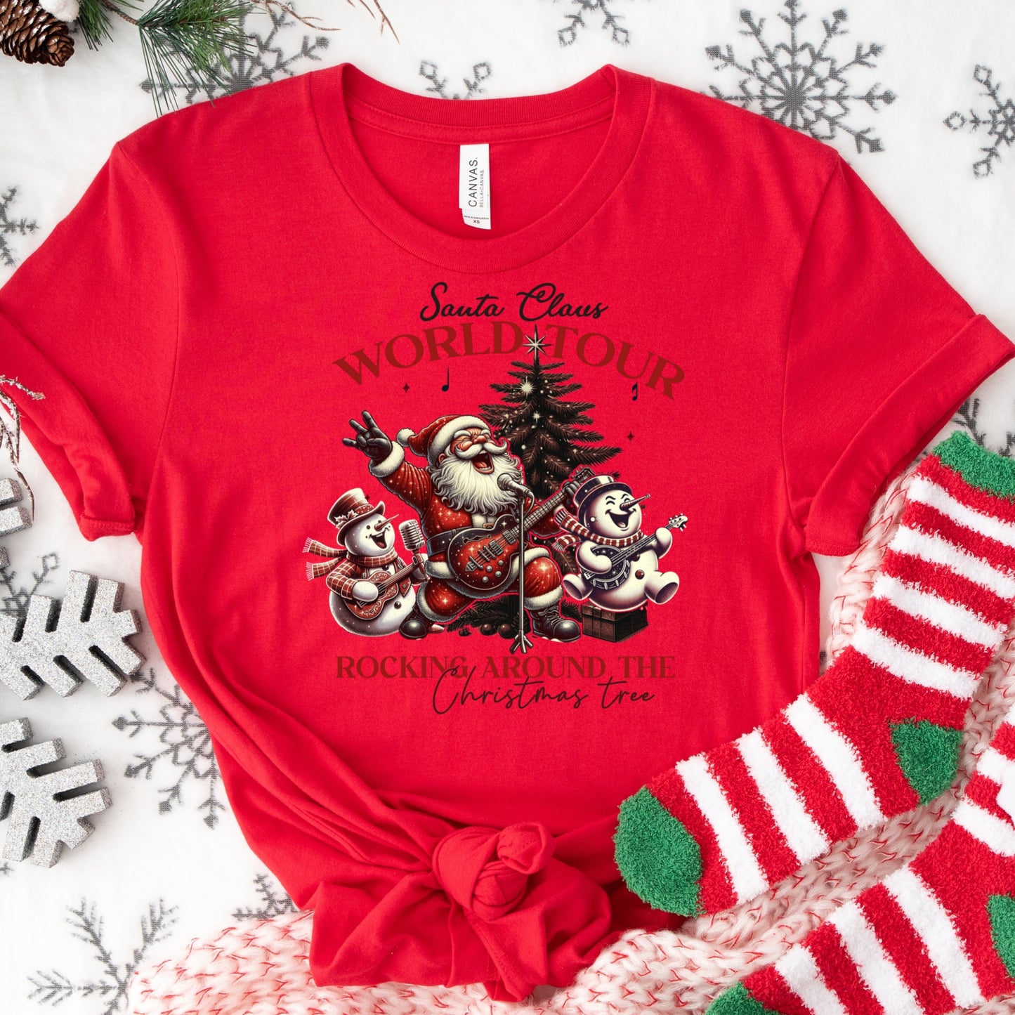 Christmas Shirt: Santa Claus World Tour – Funny Holiday Tee or Sweatshirt for Music Lovers