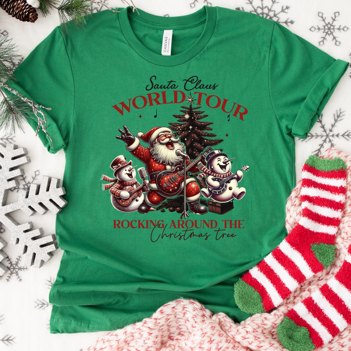 Christmas Shirt: Santa Claus World Tour – Funny Holiday Tee or Sweatshirt for Music Lovers