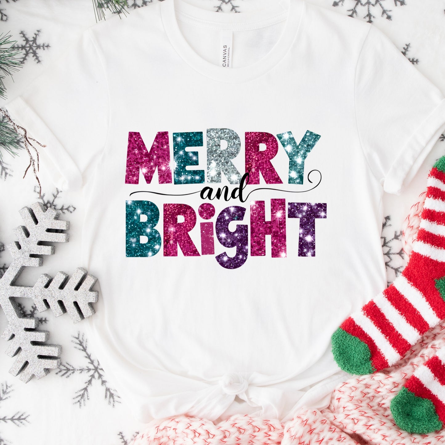 Christmas Shirt: Merry and Bright – Festive Holiday Tee or Sweatshirt