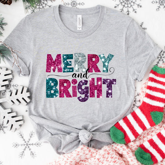 Christmas Shirt: Merry and Bright – Festive Holiday Tee or Sweatshirt
