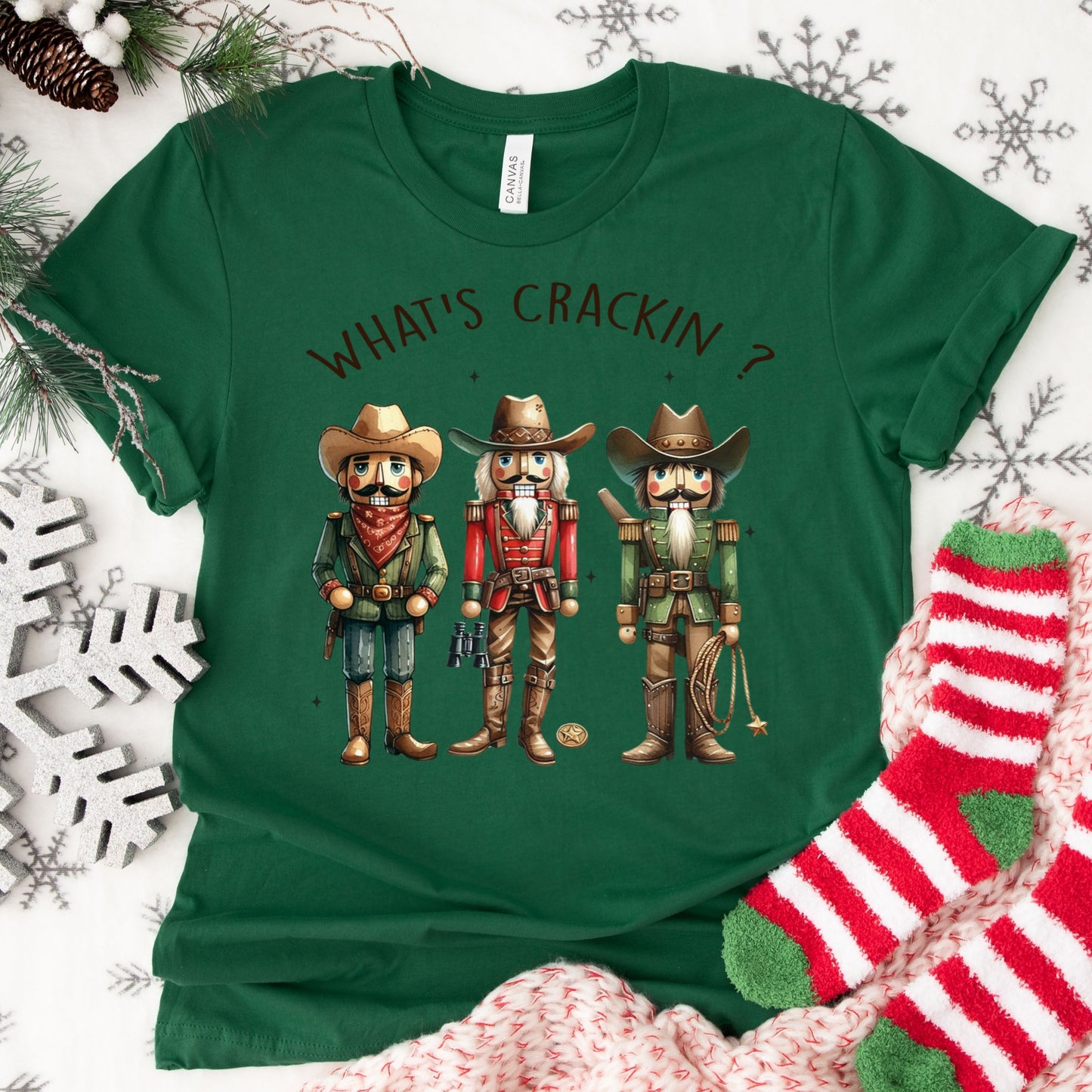 Christmas Shirt: What’s Crackin’? – Cowboy Nutcracker Holiday Tee or Sweatshirt