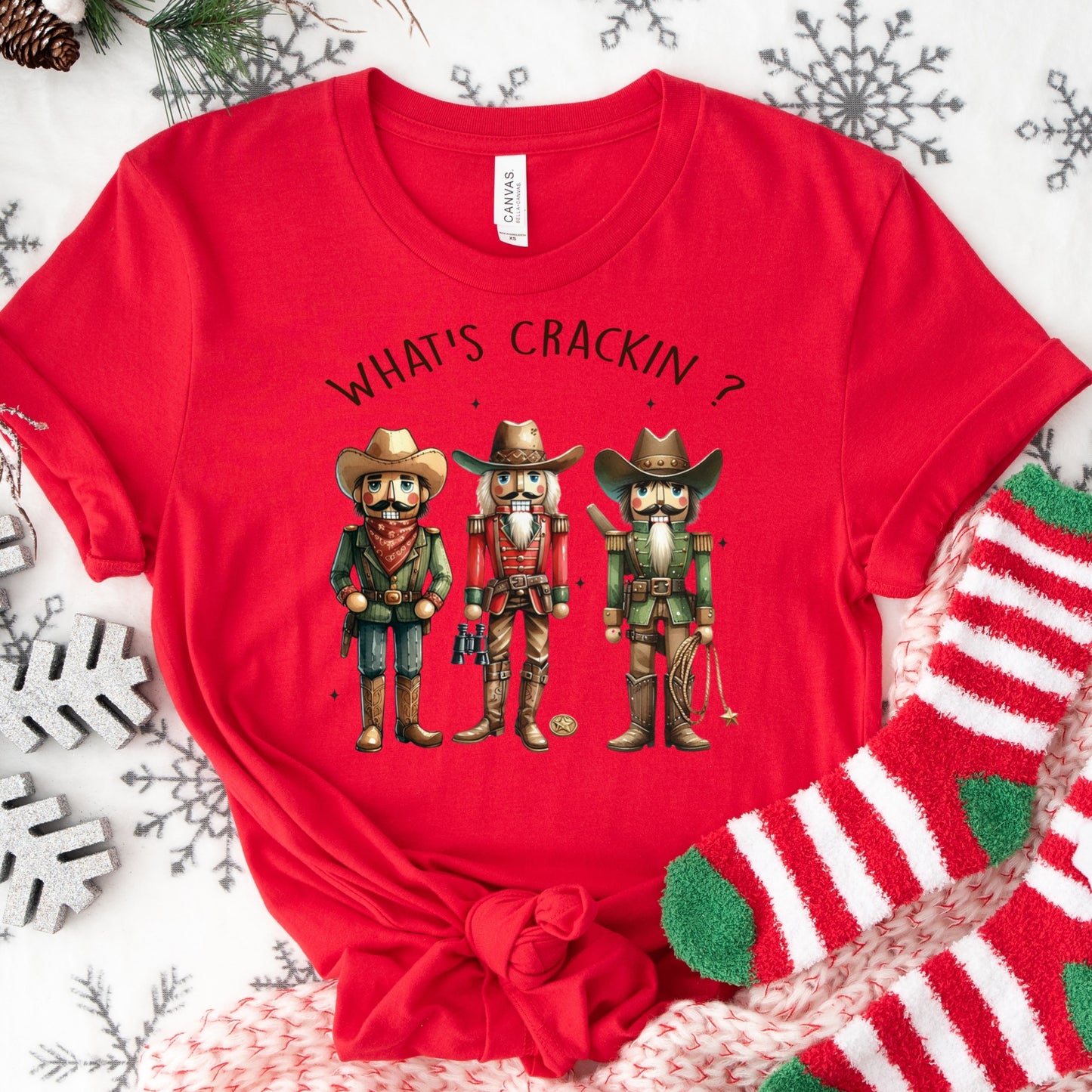 Christmas Shirt: What’s Crackin’? – Cowboy Nutcracker Holiday Tee or Sweatshirt