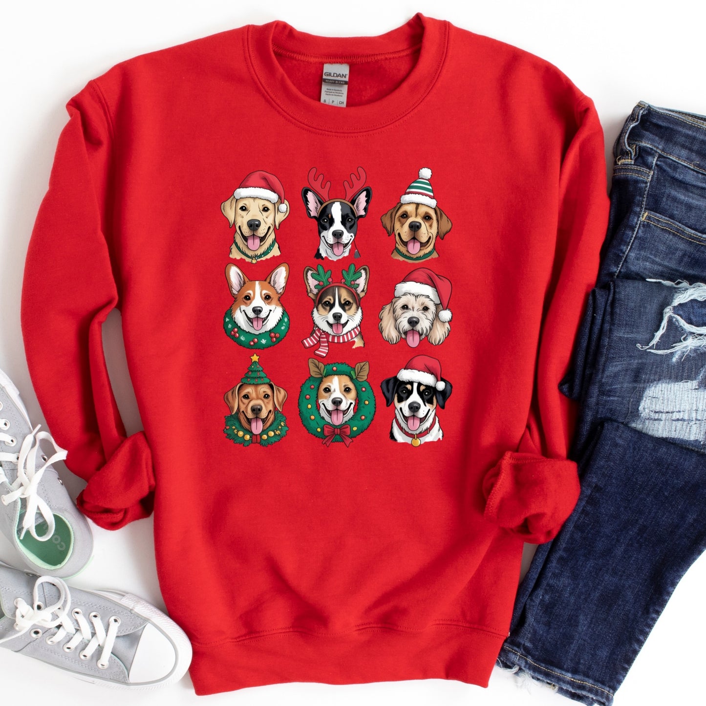 Christmas Shirt: Holiday Dogs – Festive Dog Lover Tee or Sweatshirt