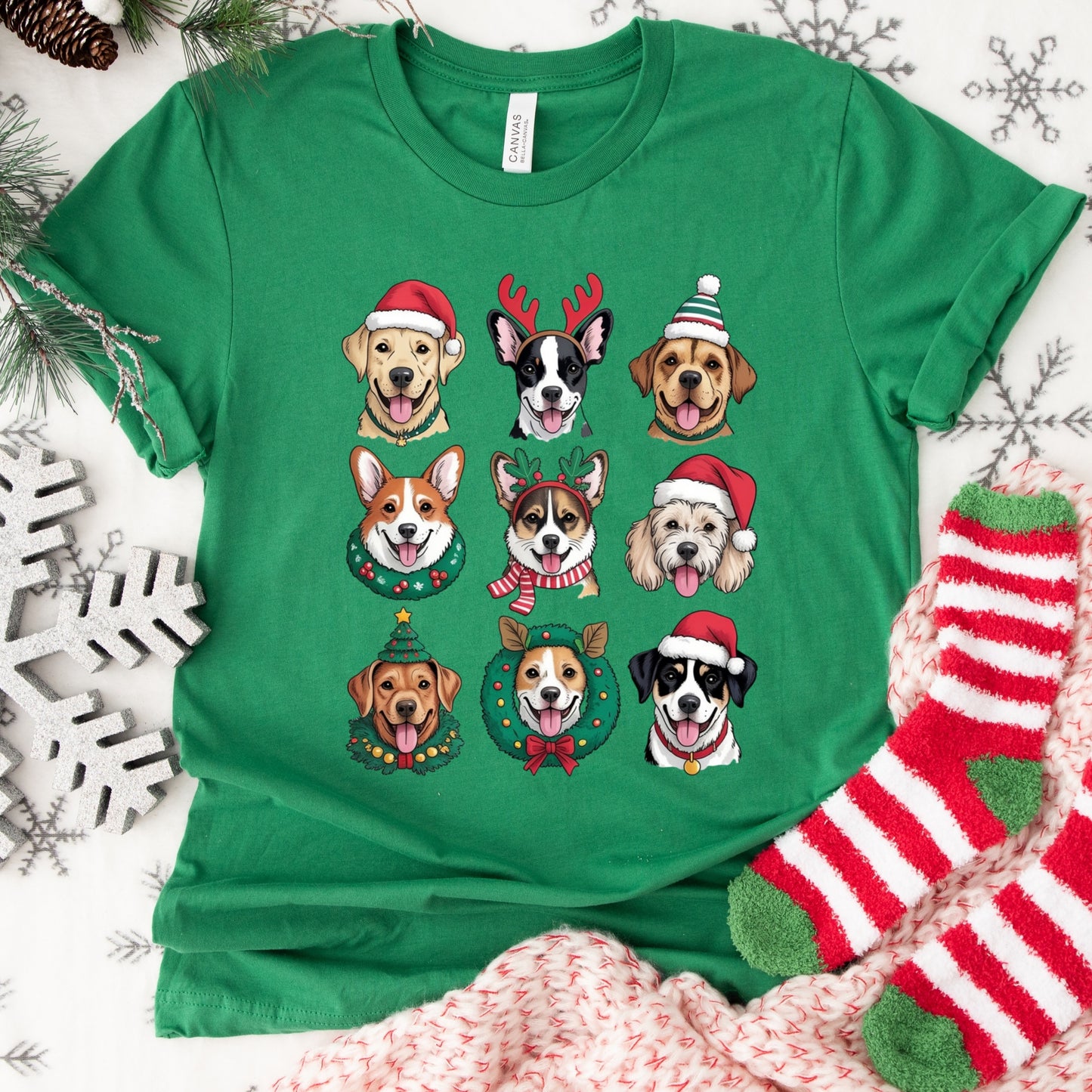 Christmas Shirt: Holiday Dogs – Festive Dog Lover Tee or Sweatshirt