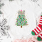 Christmas Shirt: Leopard Bow Tree – Pink and Gold Holiday Tee or Sweatshirt