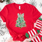 Christmas Shirt: Leopard Bow Tree – Pink and Gold Holiday Tee or Sweatshirt