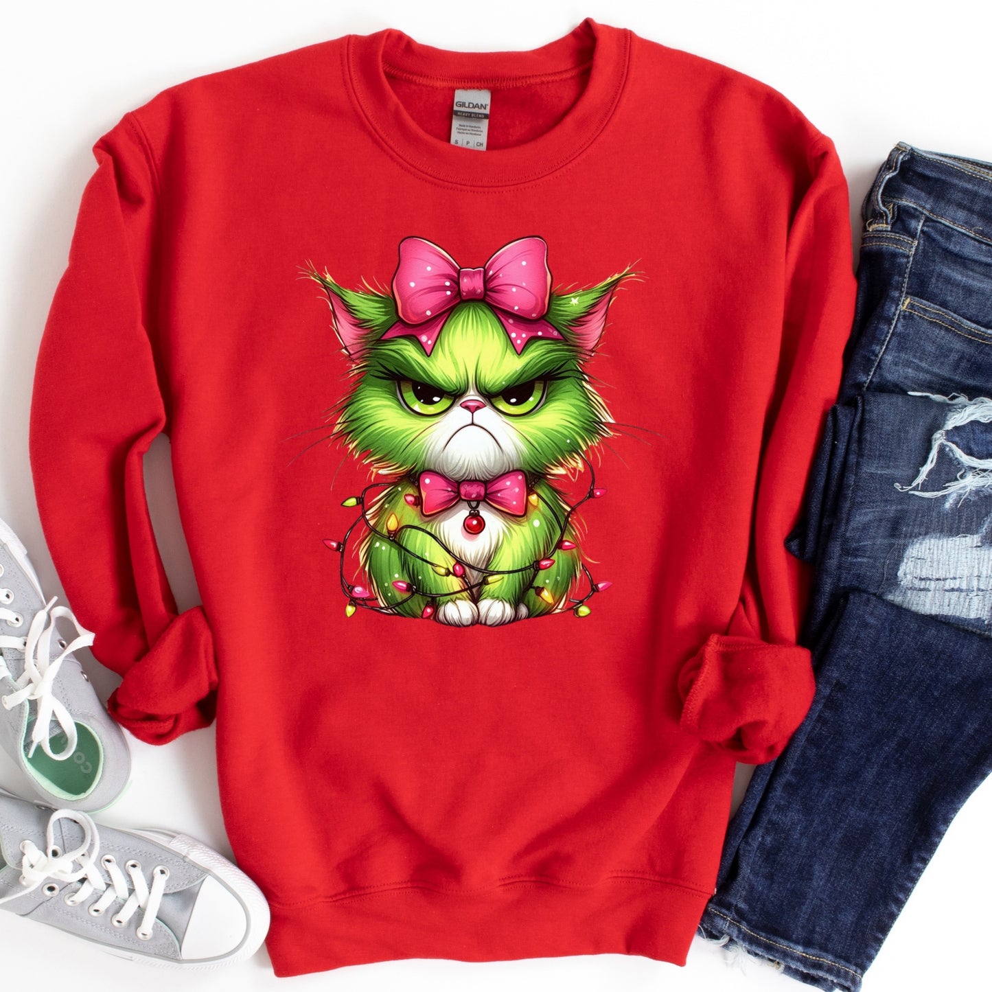 Christmas Shirt: Grumpy Holiday Cat – Funny Christmas Cat Tee or Sweatshirt
