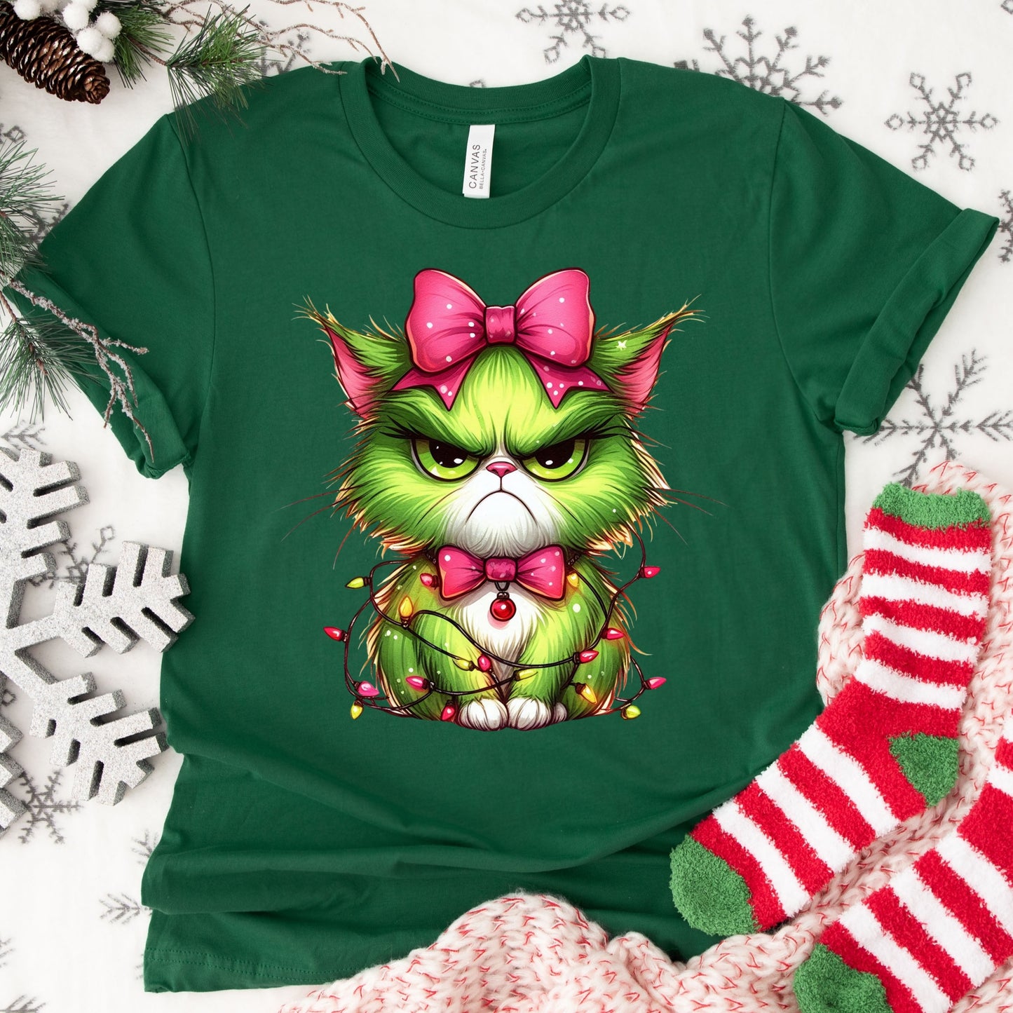 Christmas Shirt: Grumpy Holiday Cat – Funny Christmas Cat Tee or Sweatshirt