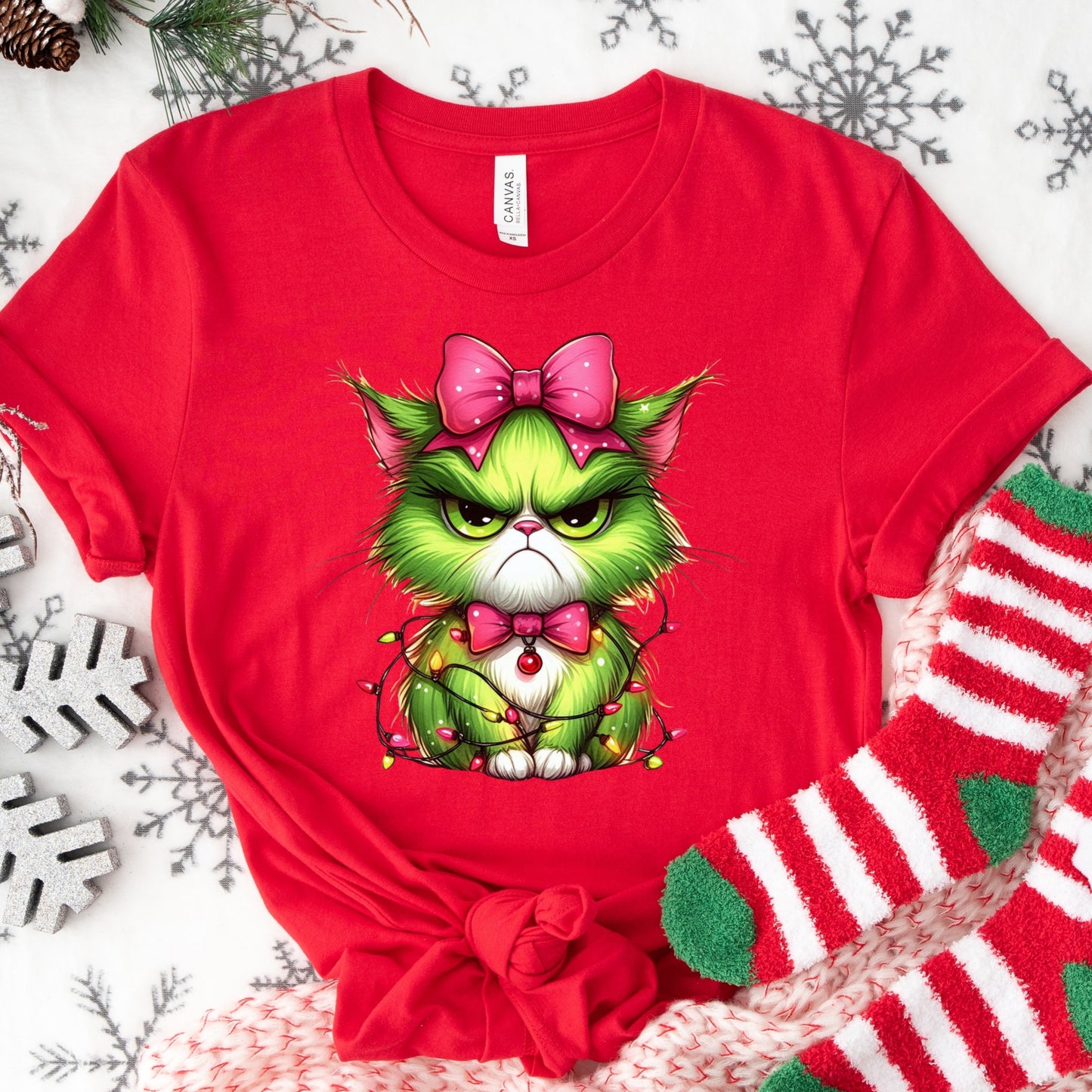 Christmas Shirt: Grumpy Holiday Cat – Funny Christmas Cat Tee or Sweatshirt