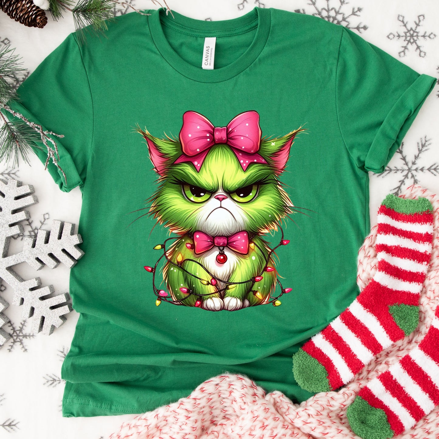 Christmas Shirt: Grumpy Holiday Cat – Funny Christmas Cat Tee or Sweatshirt