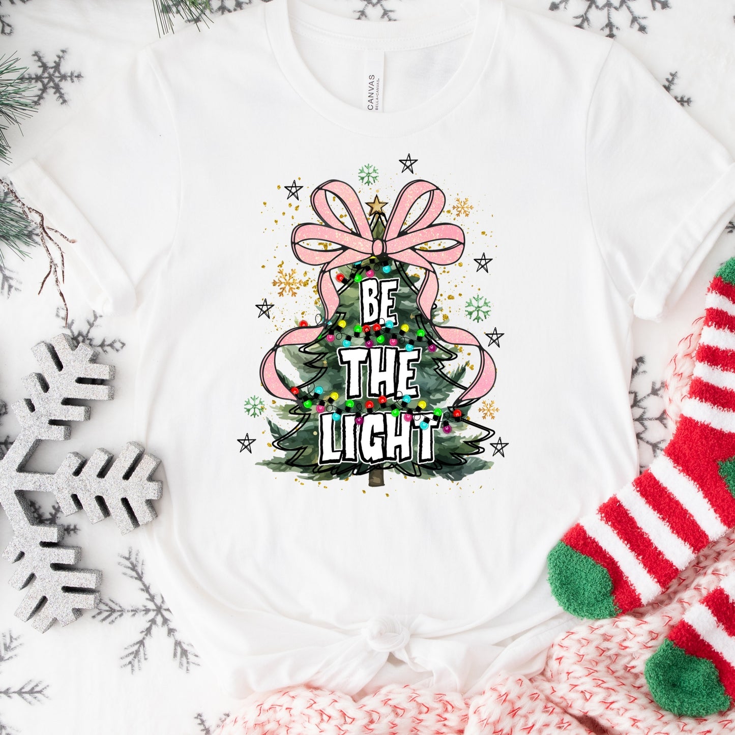 Christmas Shirt: Be the Light – Inspirational Holiday Tee or Sweatshirt