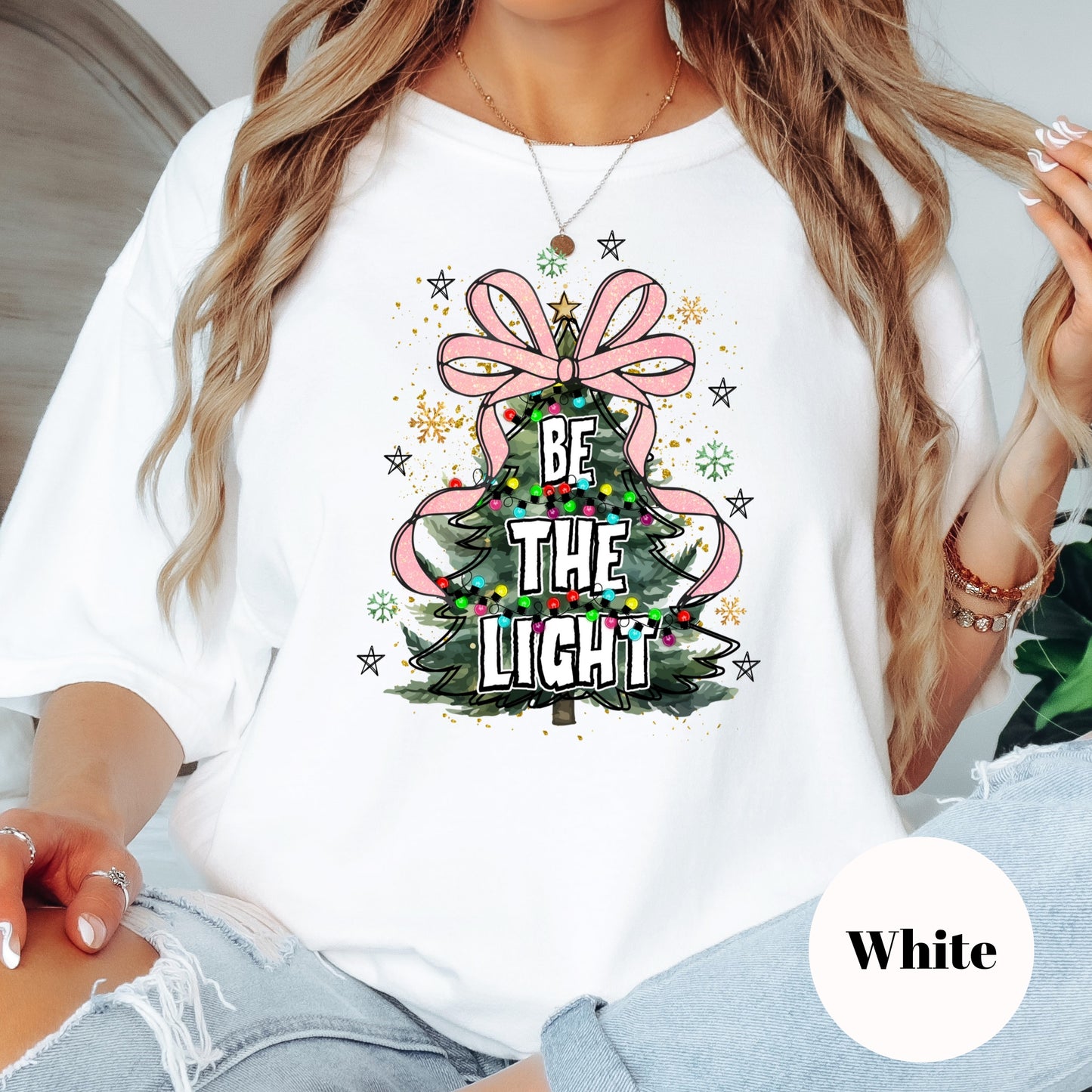 Christmas Shirt: Be the Light – Inspirational Holiday Tee or Sweatshirt