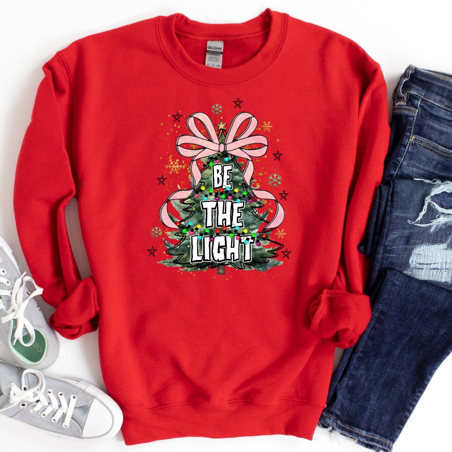 Christmas Shirt: Be the Light – Inspirational Holiday Tee or Sweatshirt