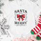 Santa & Co. Merry Christmas Shirt or Sweatshirt: Red Bow Design, Soft Unisex, S-4XL