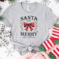 Santa & Co. Merry Christmas Shirt or Sweatshirt: Red Bow Design, Soft Unisex, S-4XL