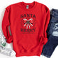 Santa & Co. Merry Christmas Shirt or Sweatshirt: Red Bow Design, Soft Unisex, S-4XL