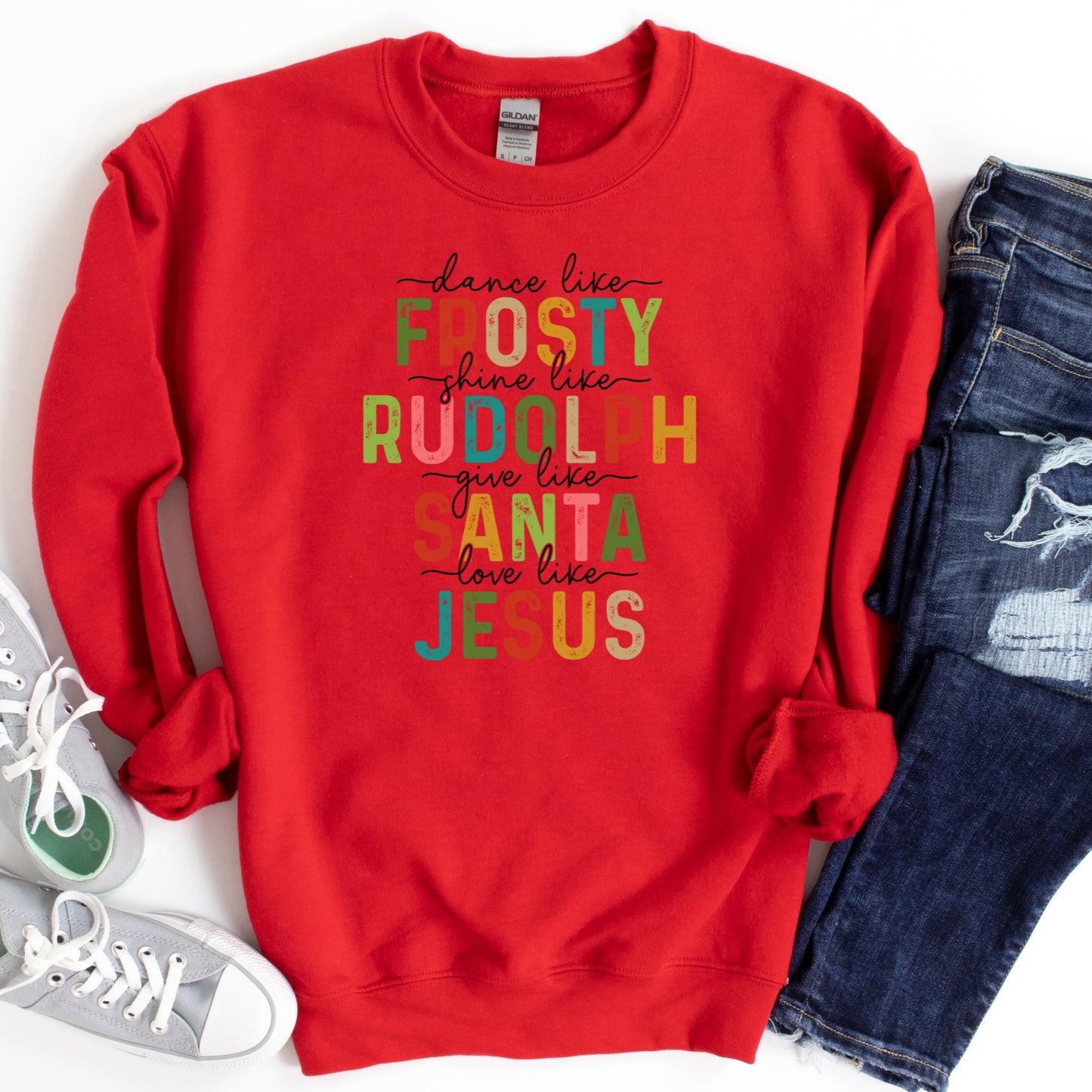 Dance Like Frosty Shirt or Sweatshirt: Colorful Holiday Christian Top, Multiple Colors, S-4XL