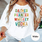 Reindeer Whiskey Vodka Shirt or Sweatshirt: Funny Holiday Drinking Top, Multiple Colors, S-4XL