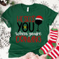 He Sees You When You’re Drinking Shirt or Sweatshirt – Funny Christmas Wine Top – S-4XL Plus Size – Multiple Colors