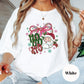 Ho Ho Ho Santa Shirt or Sweatshirt – Coquette Bow Retro Christmas Top – S-4XL Plus Size – Multiple Colors