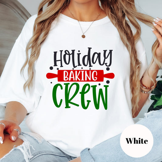 Holiday Baking Crew Shirt or Sweatshirt – Christmas Family Baking Top – S-4XL Plus Size – Multiple Colors