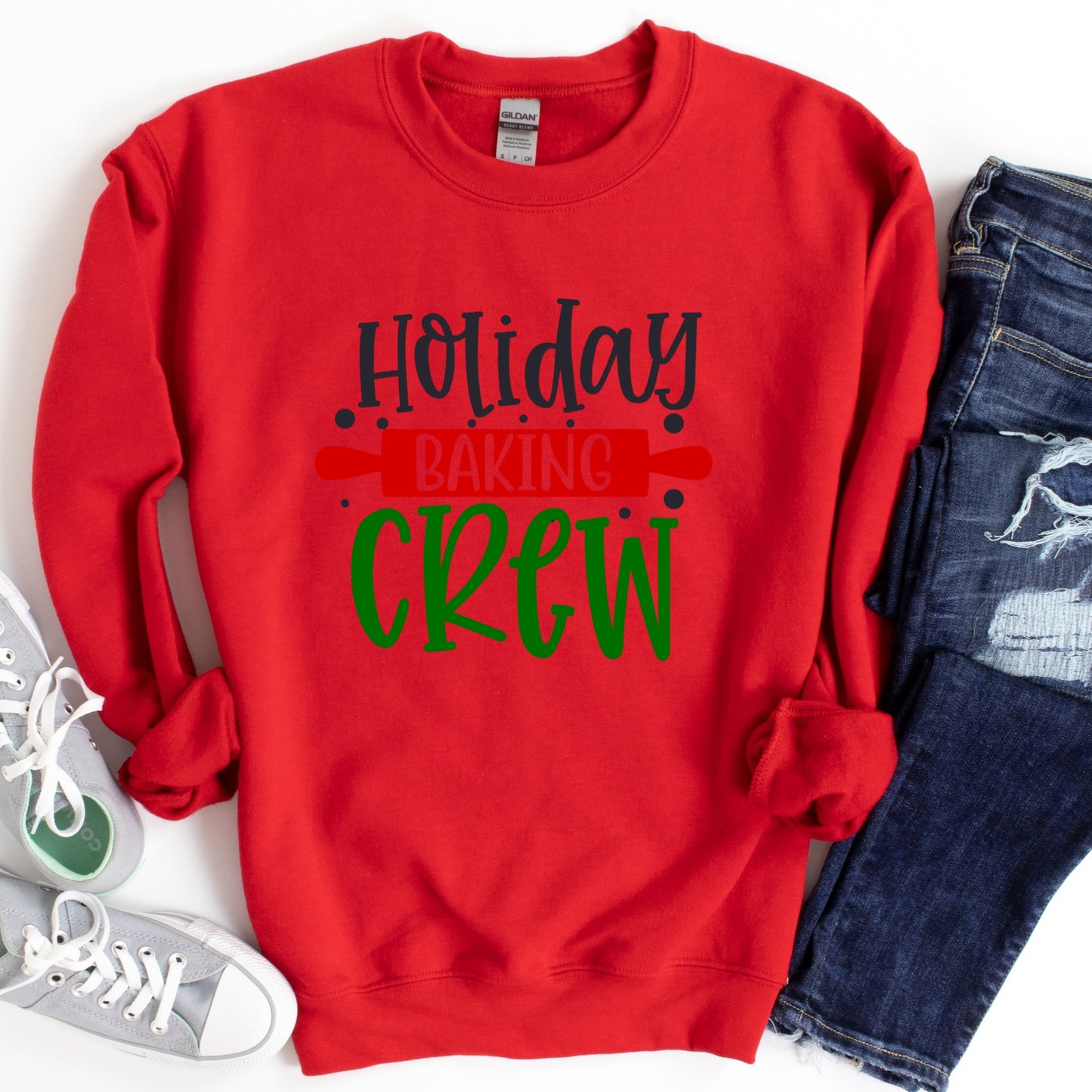 Holiday Baking Crew Shirt or Sweatshirt – Christmas Family Baking Top – S-4XL Plus Size – Multiple Colors