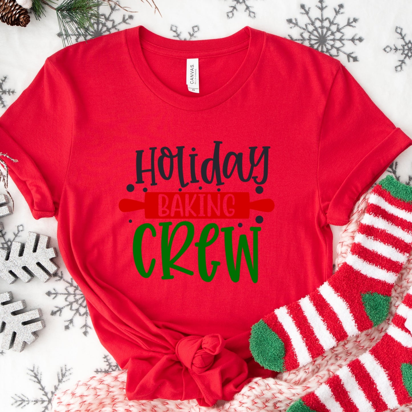 Holiday Baking Crew Shirt or Sweatshirt – Christmas Family Baking Top – S-4XL Plus Size – Multiple Colors